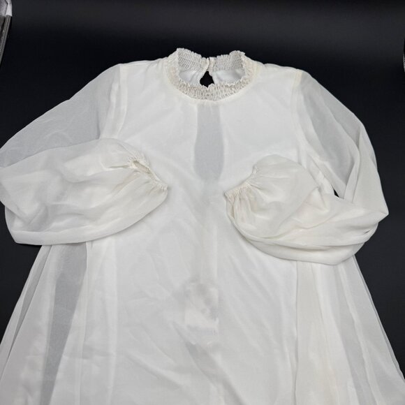 NWT Show Me Your MuMu Junebug Dress Women’s XS White Boho Mini Bell Sleeve Beach - Picture 3 of 12